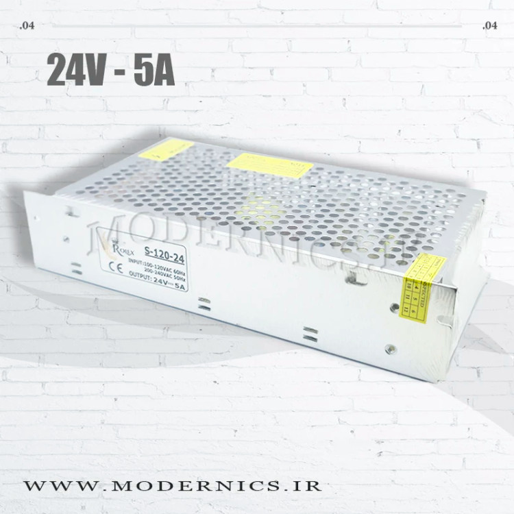 منبع تغذیه 24 ولت 5 آمپر برند رولکس