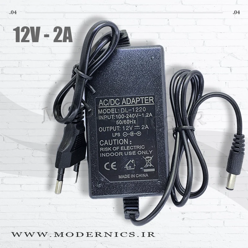 آداپتور 12 ولت 2 آمپر برند AC/DC
