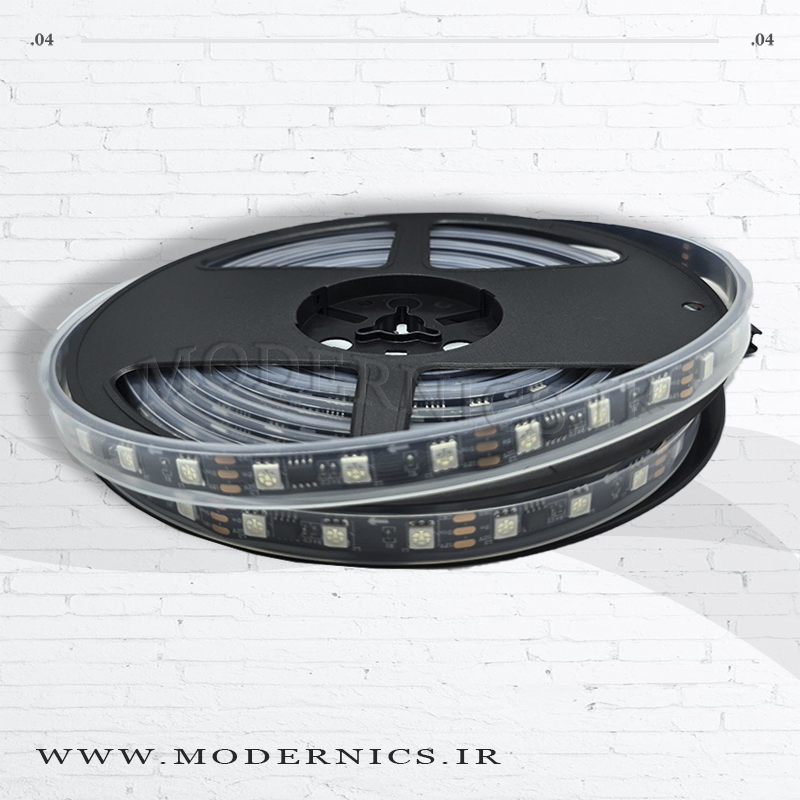 نوار ال‌ای‌دی 5050 آدرس‌پذیر WS2811 - 12 ولت - عرض 10 میلی‌متر - IP67