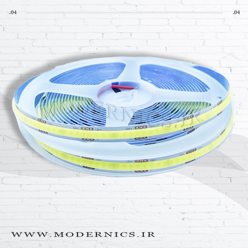 وار ال‌ای‌دی COB لانوتار - سفید روشن - 12 ولت - عرض 8 میلی‌متر - 5 متری