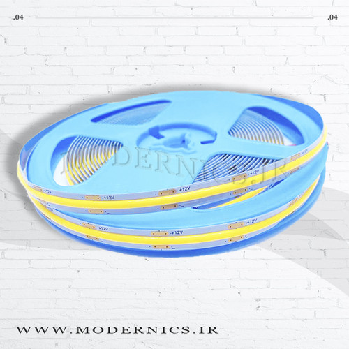 نوار الایدی COB - رنگ انبه ای - 12 ولت - عرض 8 میلیمتر - رول 5 متری