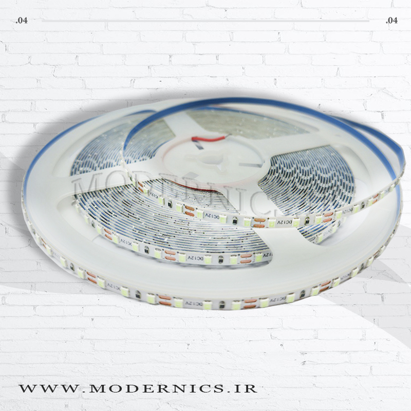 نوار ال‌ای‌دی 2835 - آبی یخی - 12 ولت - عرض 5 میلی‌متر - IP20