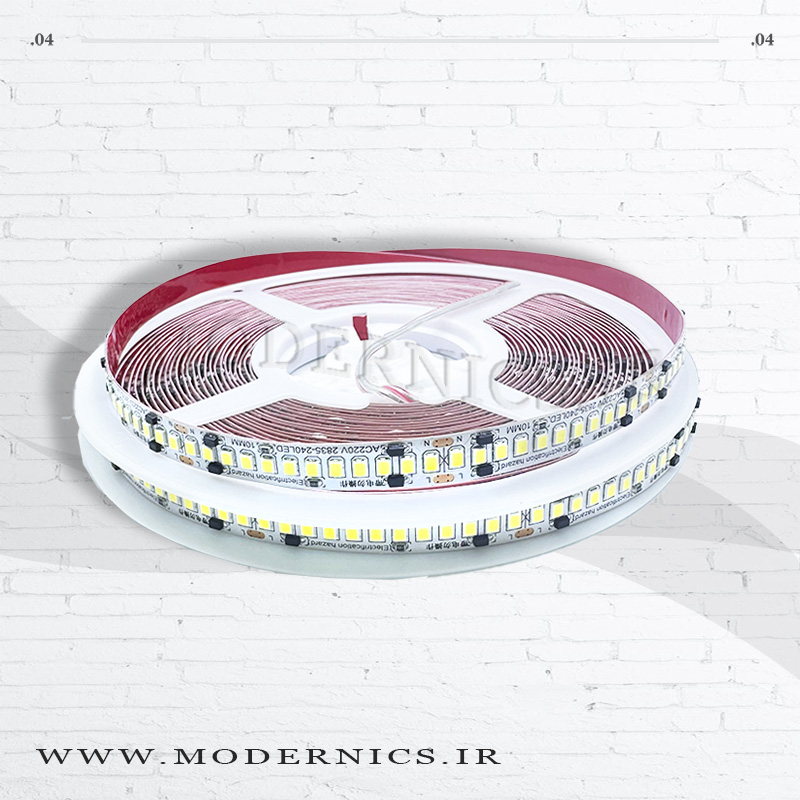 نوار ال‌ای‌دی لانستار - سفید روشن - 220 ولت - عرض 10 میلی‌متر - IP22