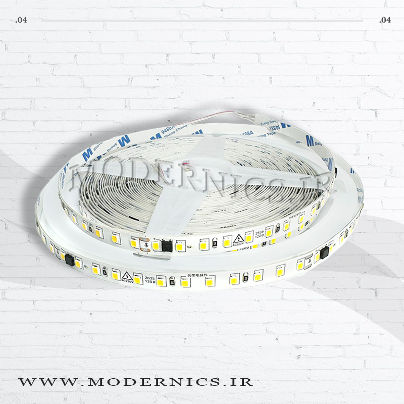 نوار ال‌ای‌دی رولکس 2835 - سفید طبیعی 4000K - 220 ولت - عرض 8 میلی‌متر - IP20