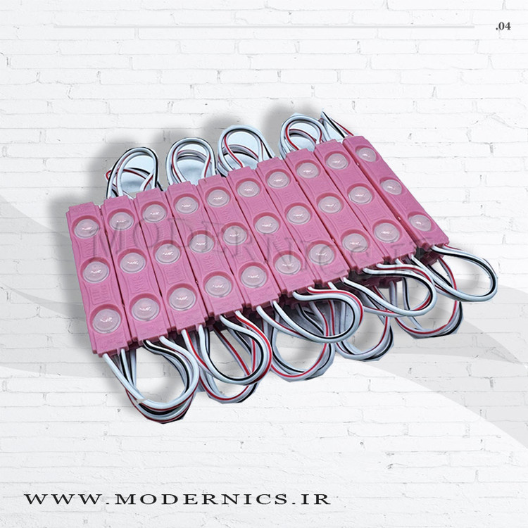 بلوکه ال ای دی 12 ولت لنز دار صورتی