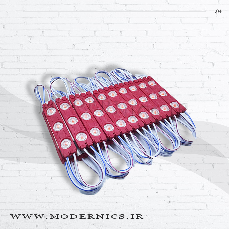 بلوکه ال ای دی 12 ولت لنز دار قرمز