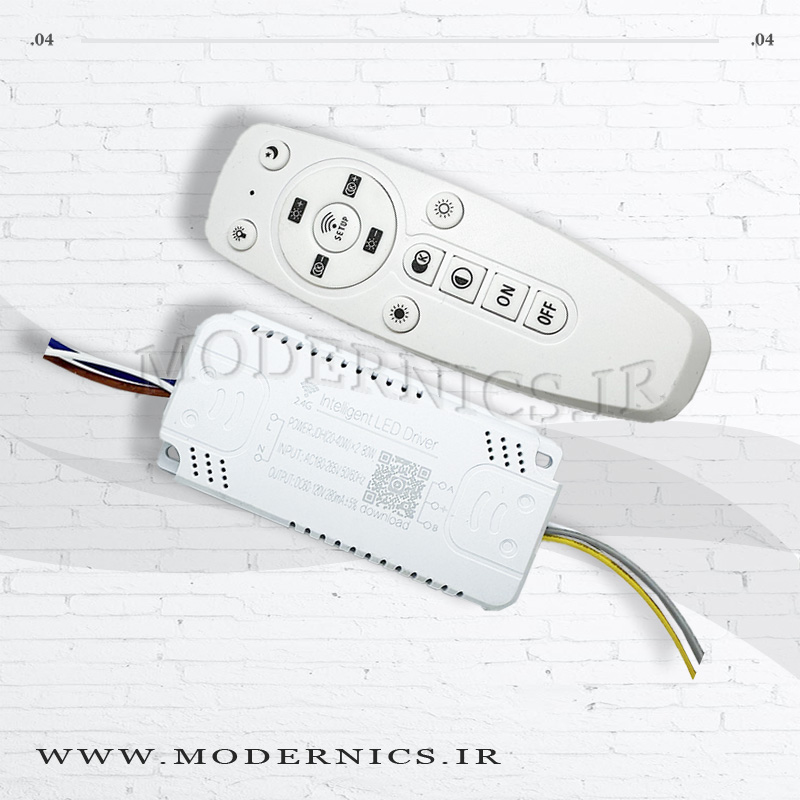 درایور ال ای دی هوشمند سه حالته (200-40w)*2 دارای ریموت کنترل و اپلیکیشن مناسب استریپ های سه رنگ لوستری