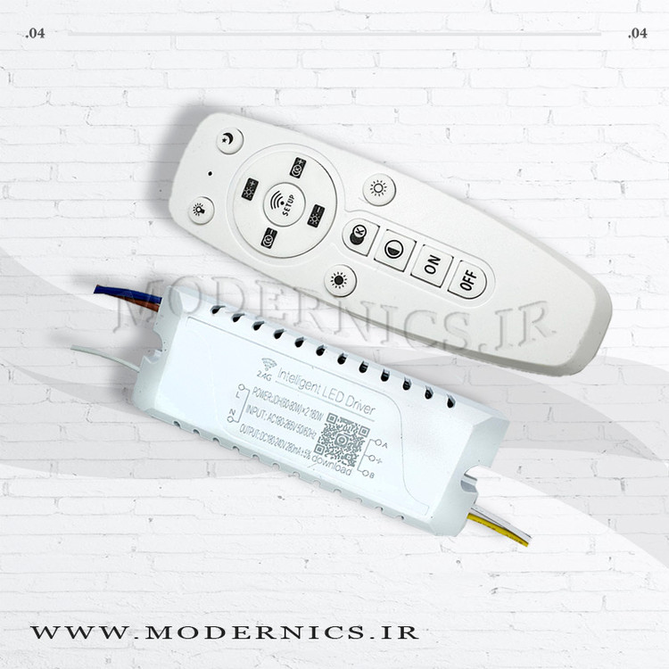 درایور ال ای دی هوشمند سه حالته (60-80w)*2 دارای ریموت کنترل و اپلیکیشن مناسب استریپ های سه رنگ لوستری