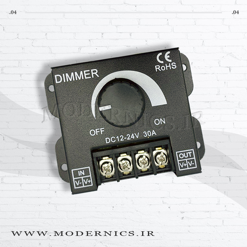 دیمر تک کانال 30 آمپر ولوم دار 12 الی 24 ولت دی سی